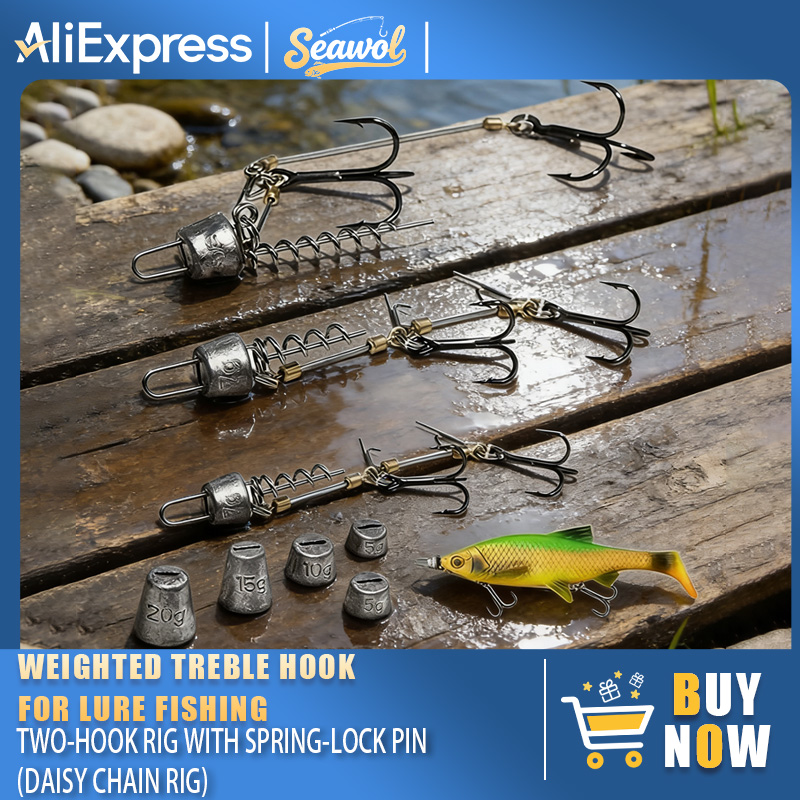 Fishing Hook Treble - Рыболовные оснастки: стальные поводки, утяжеленные приманки-цепочки,