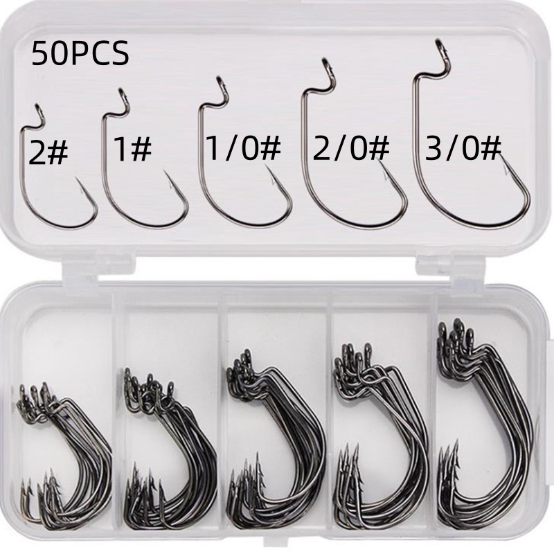 Fishing Hook Jig - 50 шт./упак. Рыболовные крючки из высокоуглеродистой