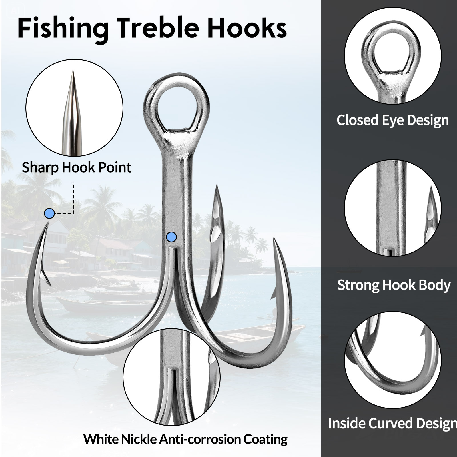 Тройные крючки для морской рыб – обзор и цена Fishing Hook Assortment